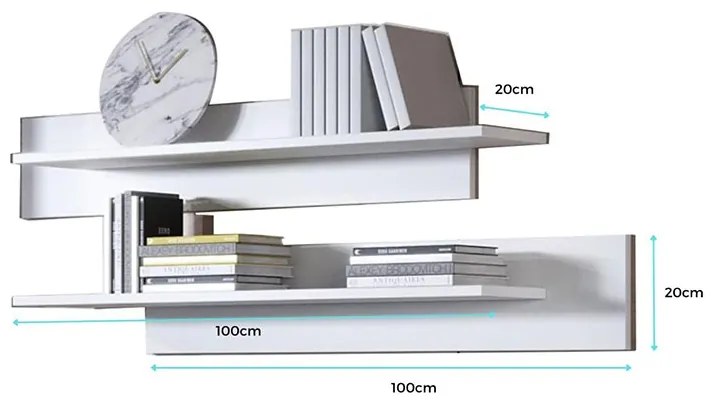 Conjunto de 2 Prateleiras de Parede Pinheiro da Bemposta – 100x20 cm –