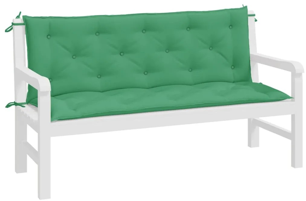 Almofadões banco jardim 2 pcs 150x50x7cm tecido oxford verde