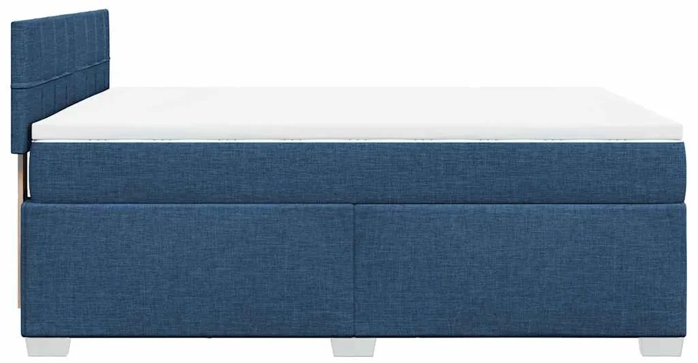 Cama com molas/colchão 140x190 cm tecido azul