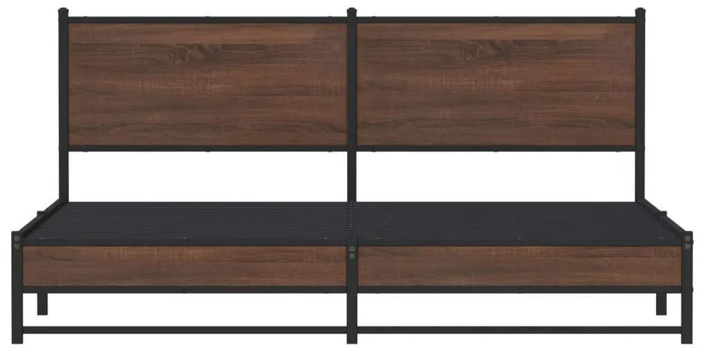 Estrutura cama sem colchão 160x200 cm metal carvalho castanho