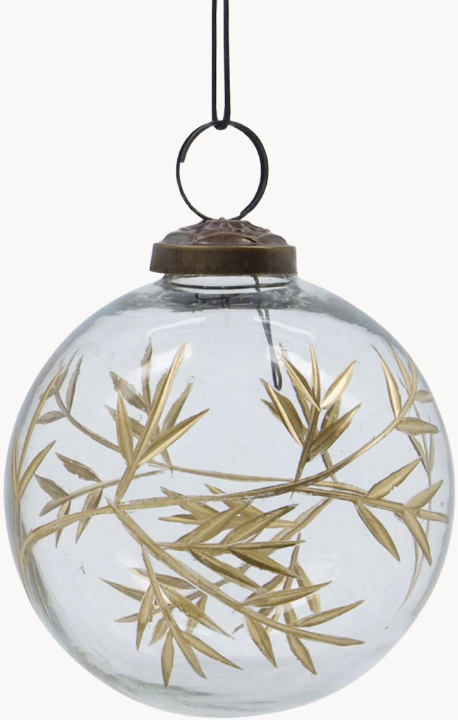 Bolas de Natal artesanais Leaf, conjunto de 4