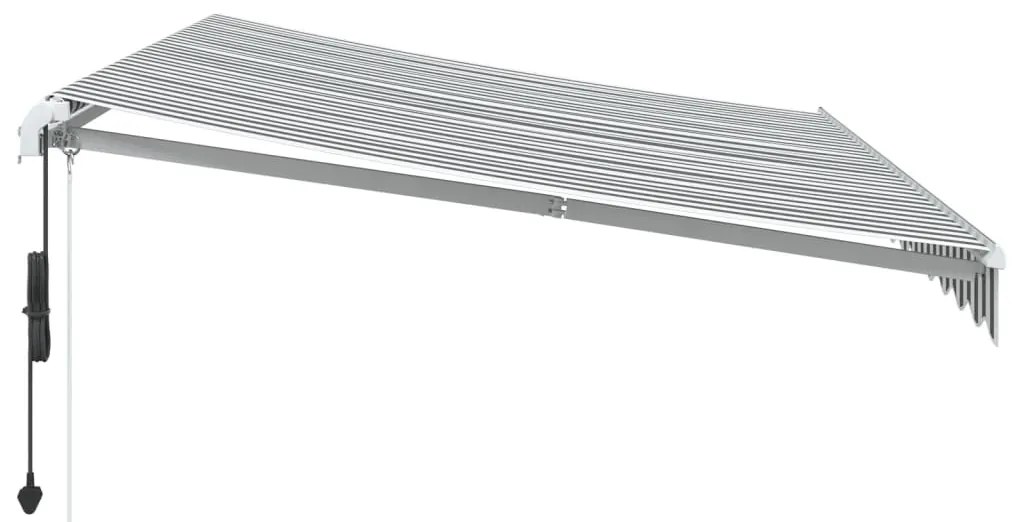 Toldo retrátil automático 350x250 cm antracite e branco