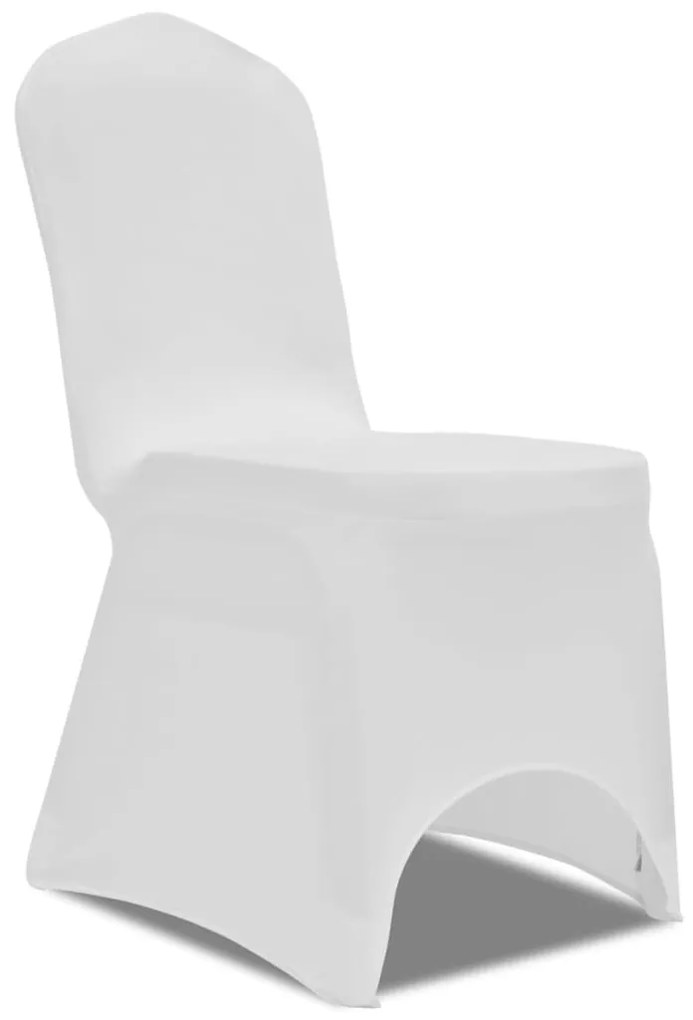 241196 vidaXL Capa elástica para cadeira / 50 peças, Branca