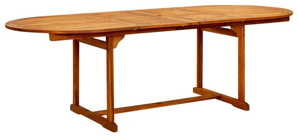 Mesa de jantar p/ jardim (160-240)x100x75 cm acácia maciça