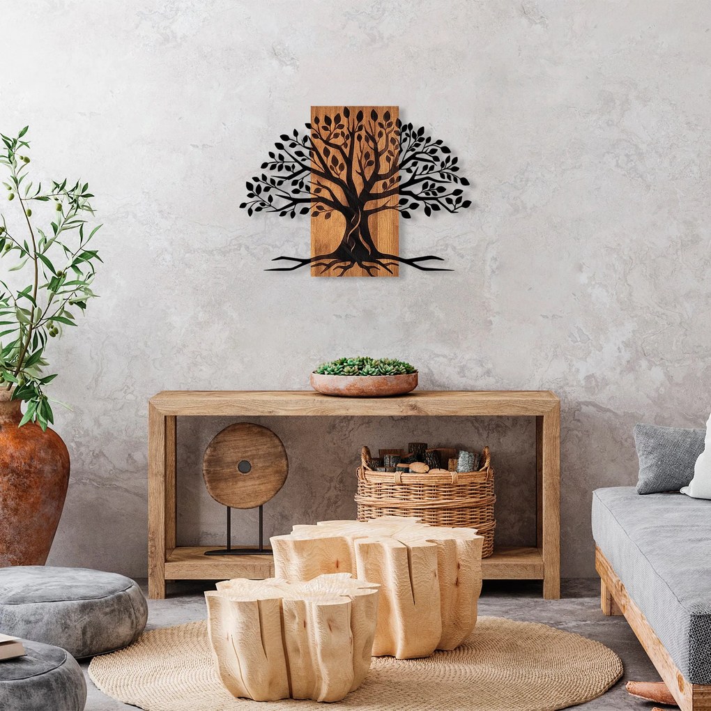 Acessório Decorativo de Parede Willow – Nogueira e Preto – 58 x 80 cm