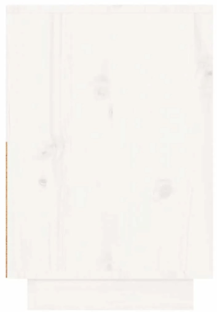 Mesa de cabeceira 60x34x51 cm madeira de pinho maciça branco
