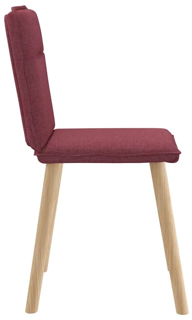 Cadeiras de jantar 4 pcs tecido vermelho tinto
