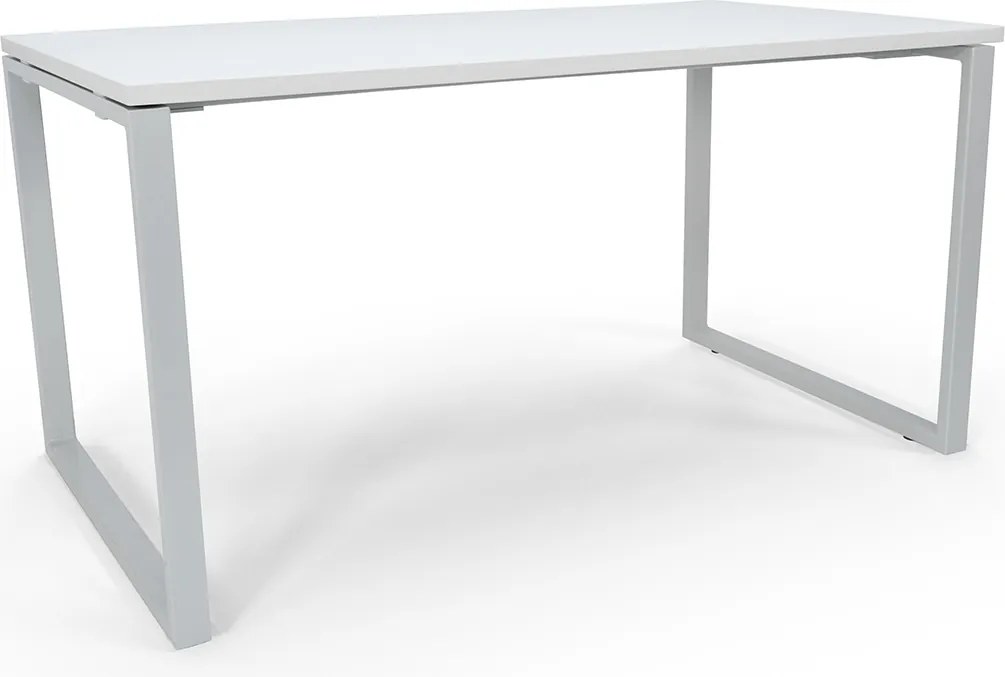 Secretária De Escritório Pé Fechado 1200x800x750mm VIENA Cinza/Branco