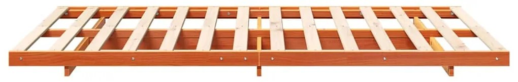 Estrutura de cama de chão Castanho-mel 140 x 190 cm
