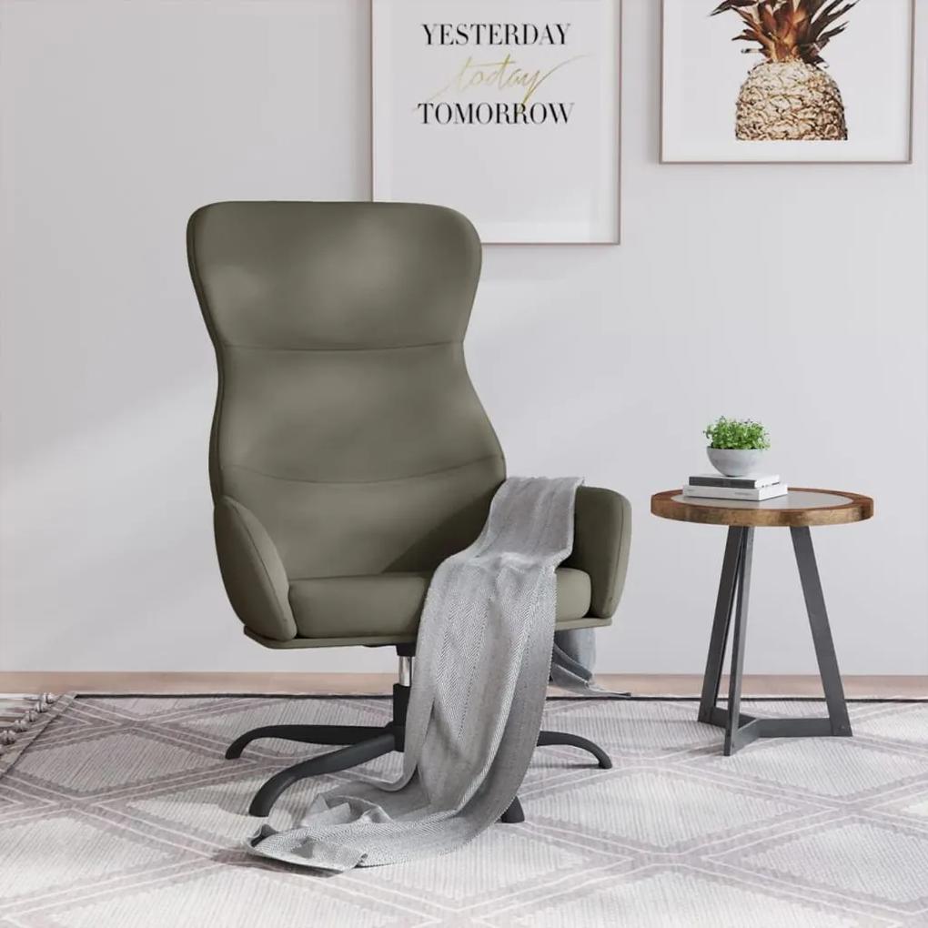 Cadeira de descanso couro artificial cinzento
