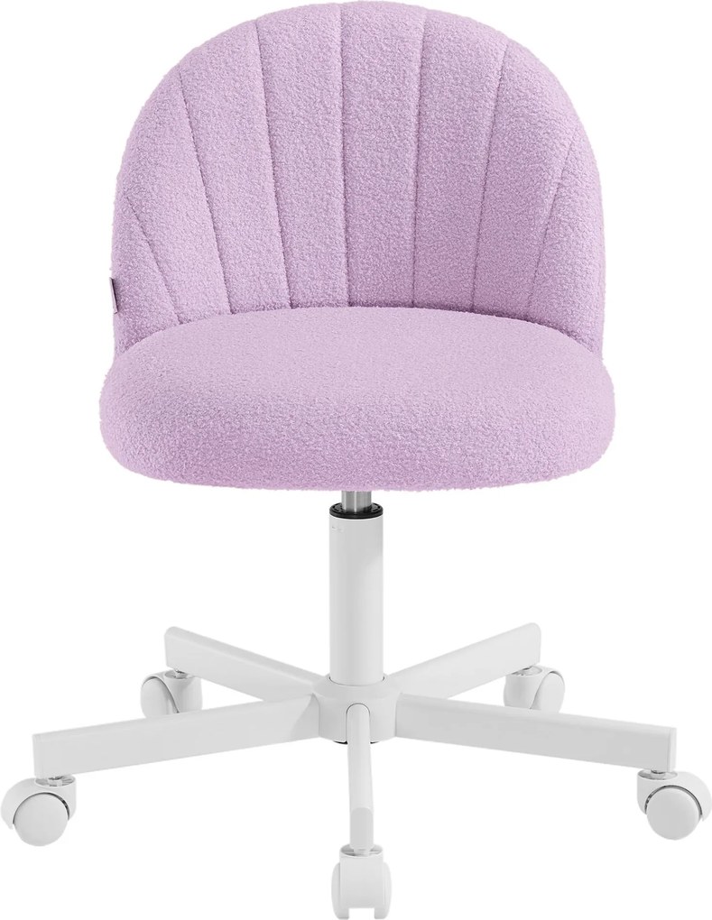 Cadeira de toucador ou cadeira de escritório, revestimento em tecido Teddy Fleece  roxo