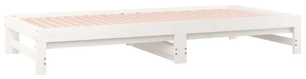 Estrutura sofá-cama de puxar 2x(90x190) cm pinho maciço branco