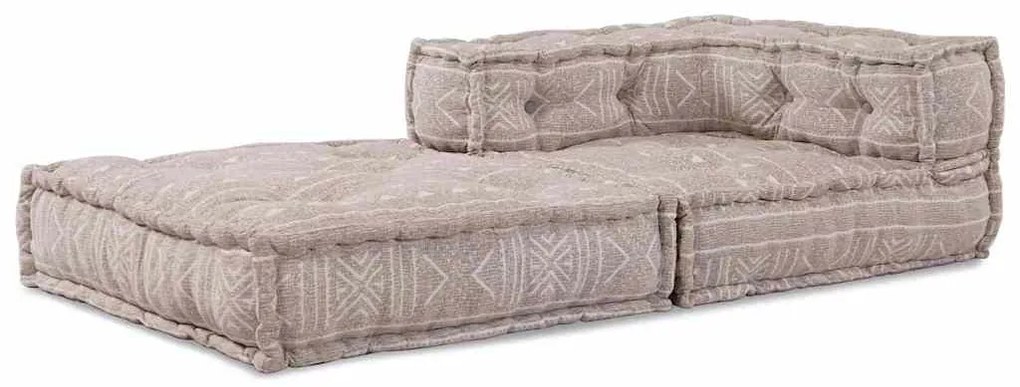 Puff Modular Marrom Claro 70x70x54 em Tecido
