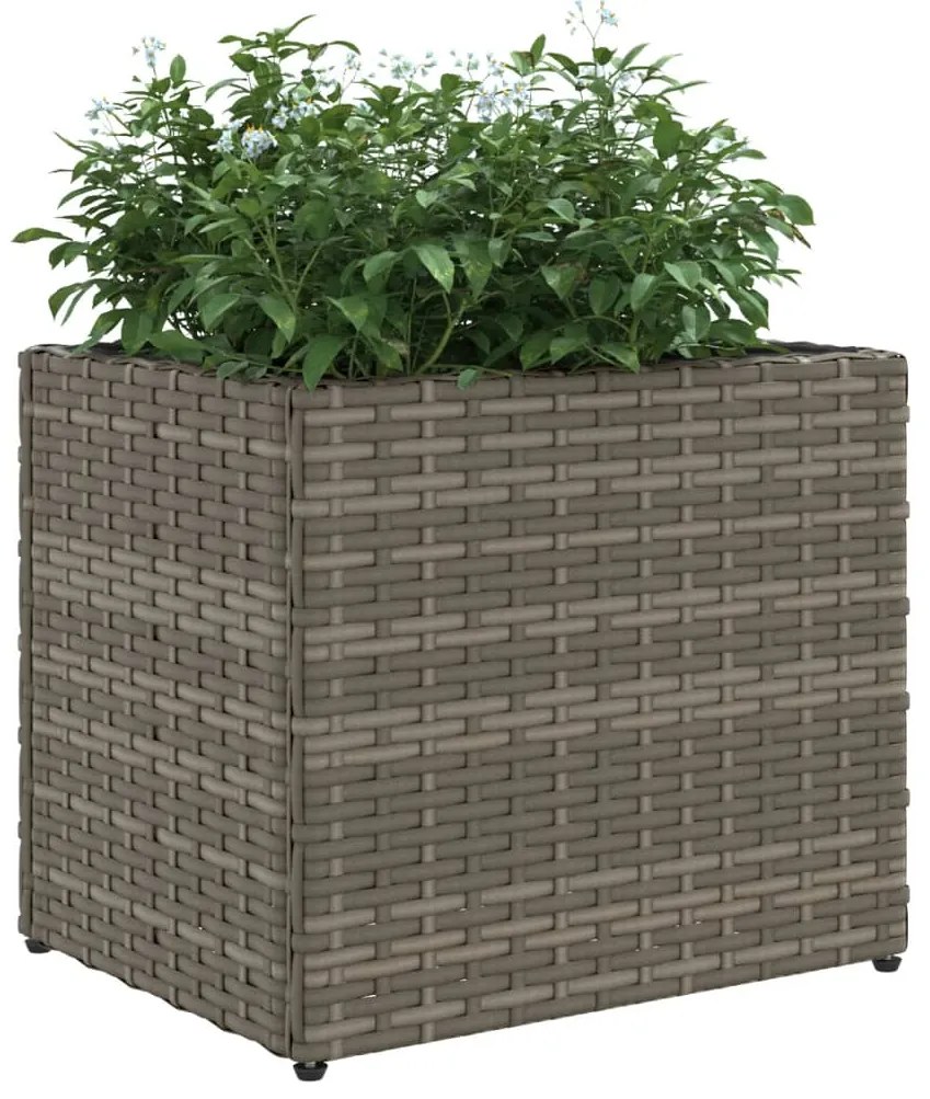 Vaso/floreira de jardim 36x30x32 cm vime PE cinzento