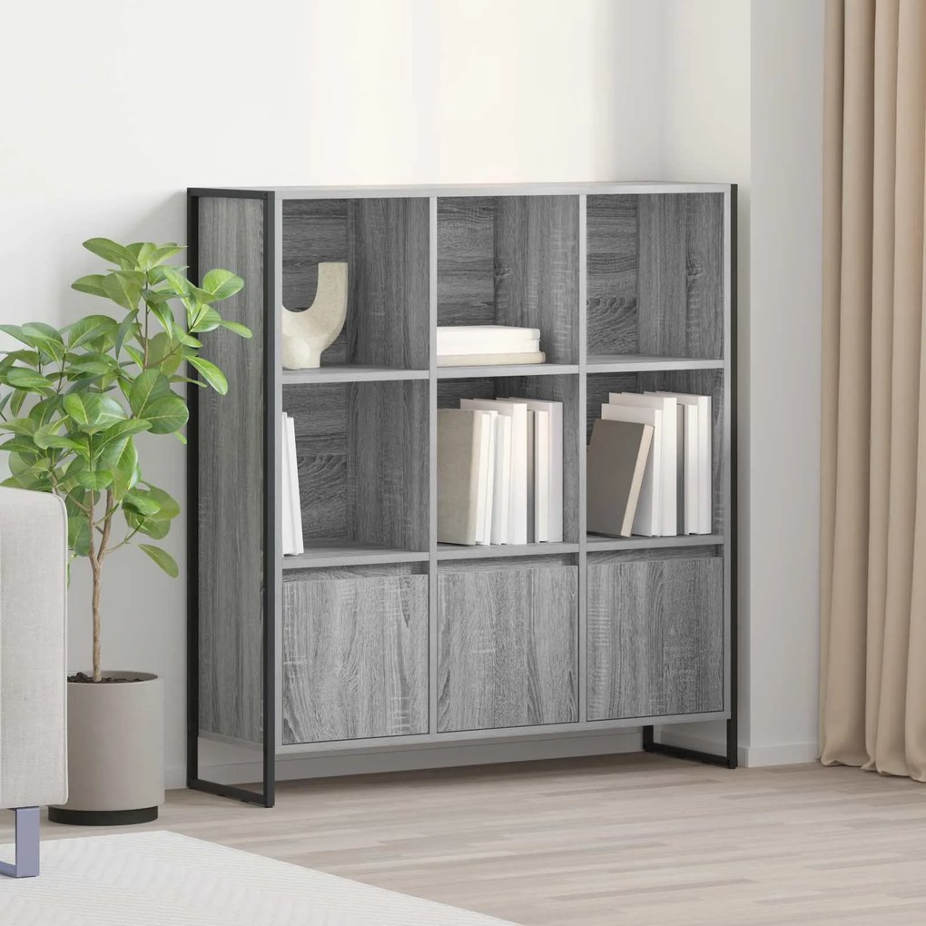 vidaXL Gabinete de Livros 2 pcs Cinza Sonoma 99,5 x 30 x 108,5 cm