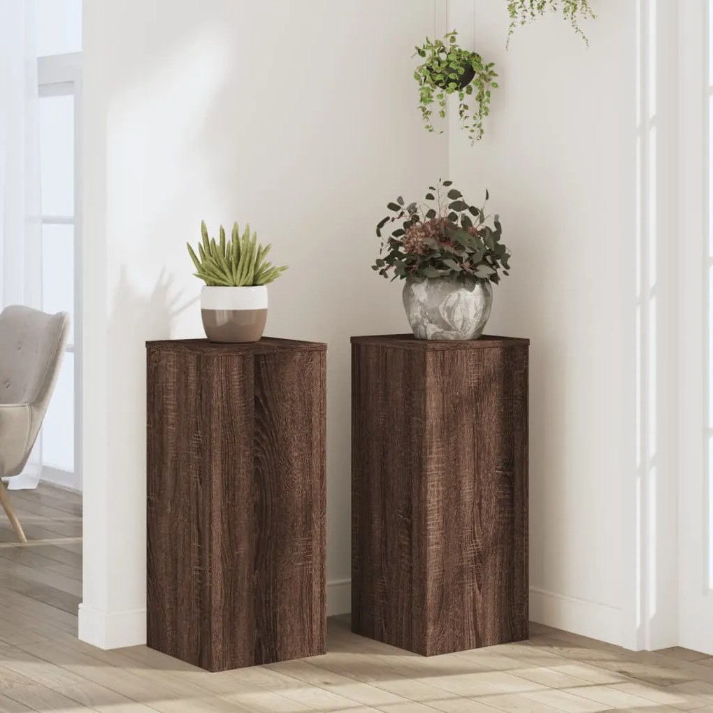 vidaXL Suportes p/ plantas 2pcs 30x30x70cm derivados de madeira