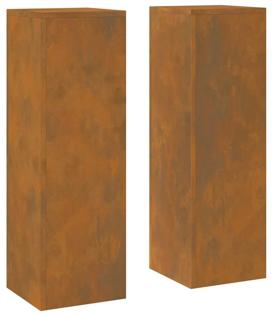 Suportes para Plantas ao Ar Livre Pilar 2 pcs 24x24x75 cm Aço Envelhec