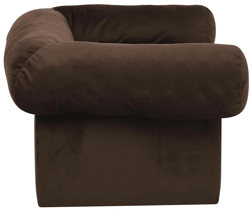 Sofá para cães com gaveta 75x50x38 cm pelúcia castanho