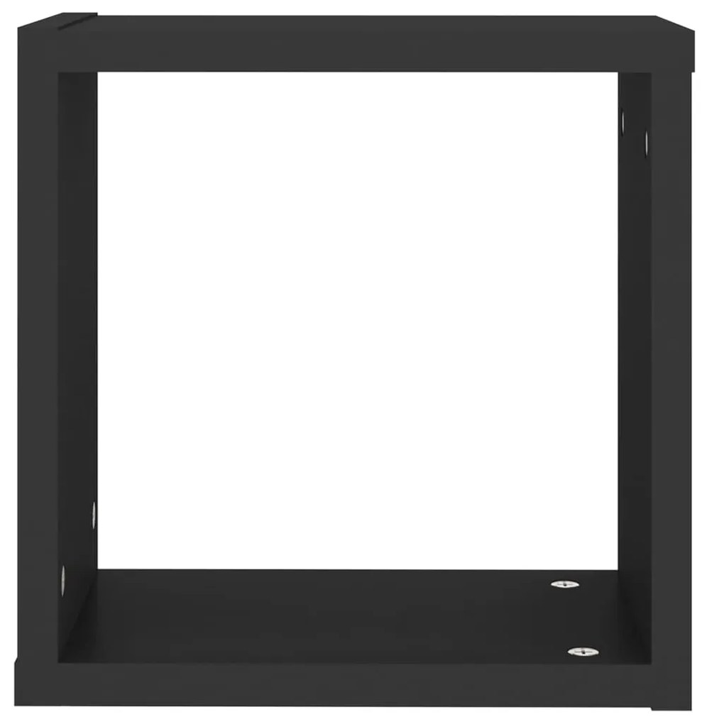 Prateleiras de parede em forma de cubo 2 pcs 30x15x30 cm preto