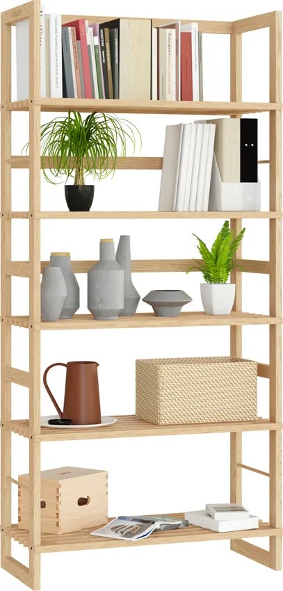 Estante em madeira verdadeira envernizada 136 x 58 x 27 cm Castanho