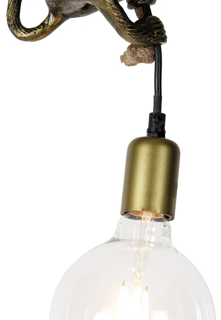 Candeeiro de suspensão vintage dourado - Animal Monkey Clássico / Antigo