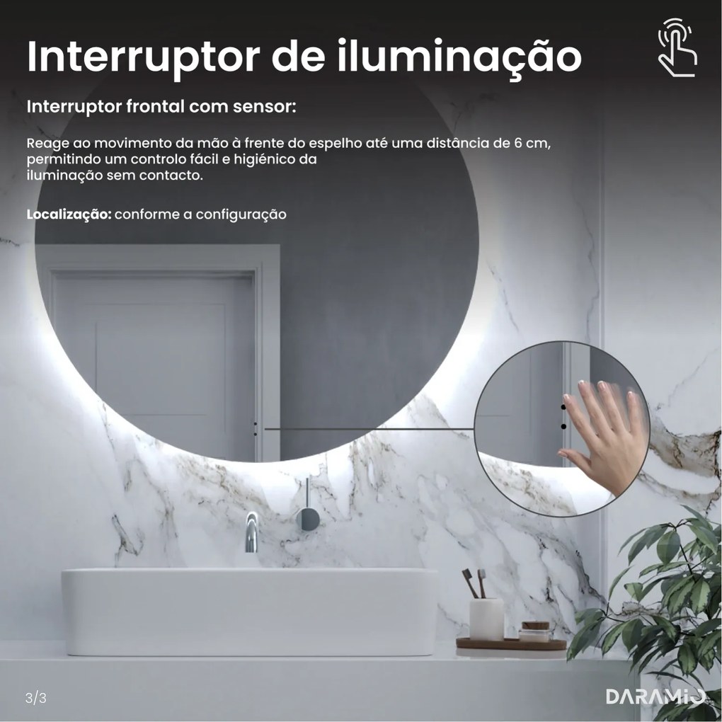 Espelho atípico com LED G9