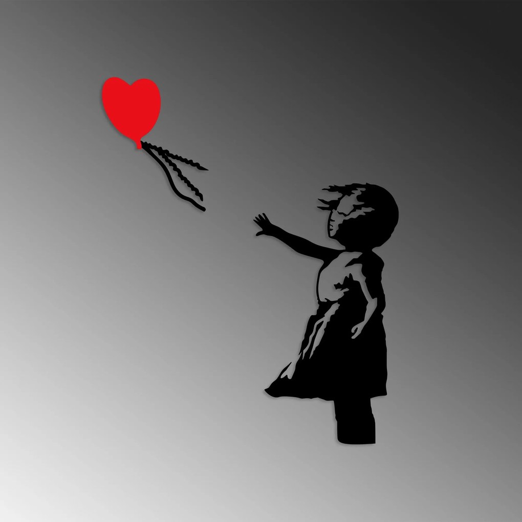 Acessório Decorativo de Parede em Metal Model-431 – Preto e Vermelho –