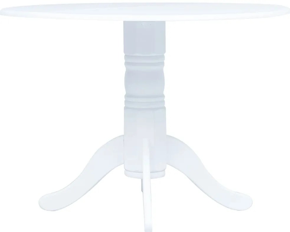 Mesa de jantar 106 cm madeira de seringueira maciça branco