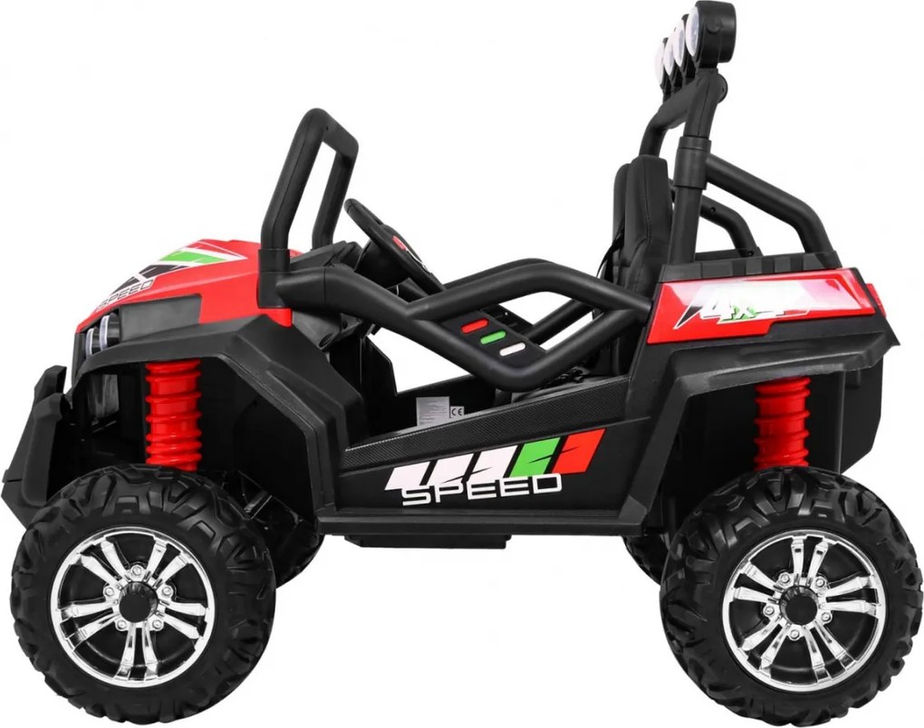 Carro elétrico para Crianças 2 Lugares Grand Buggy 24V 4x4 LIFT STRONG Rodas Espuma EVA, Assento couro ecológico Vermelho