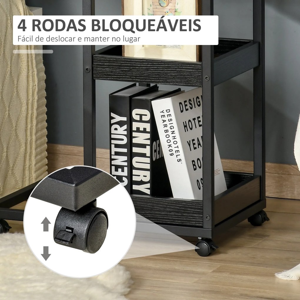 Mesa Auxiliar Industrial Mesa Auxiliar em Forma de C com Rodas Pratele
