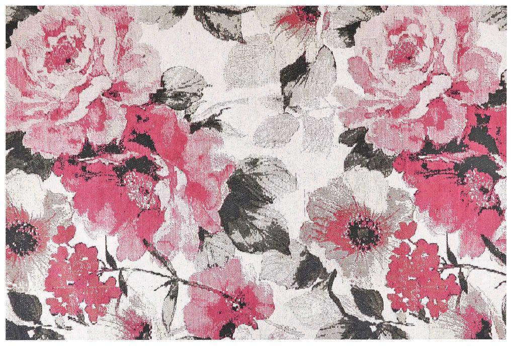 Tapete de algodão com motivo floral rosa 200 x 300 cm EJAZ Beliani