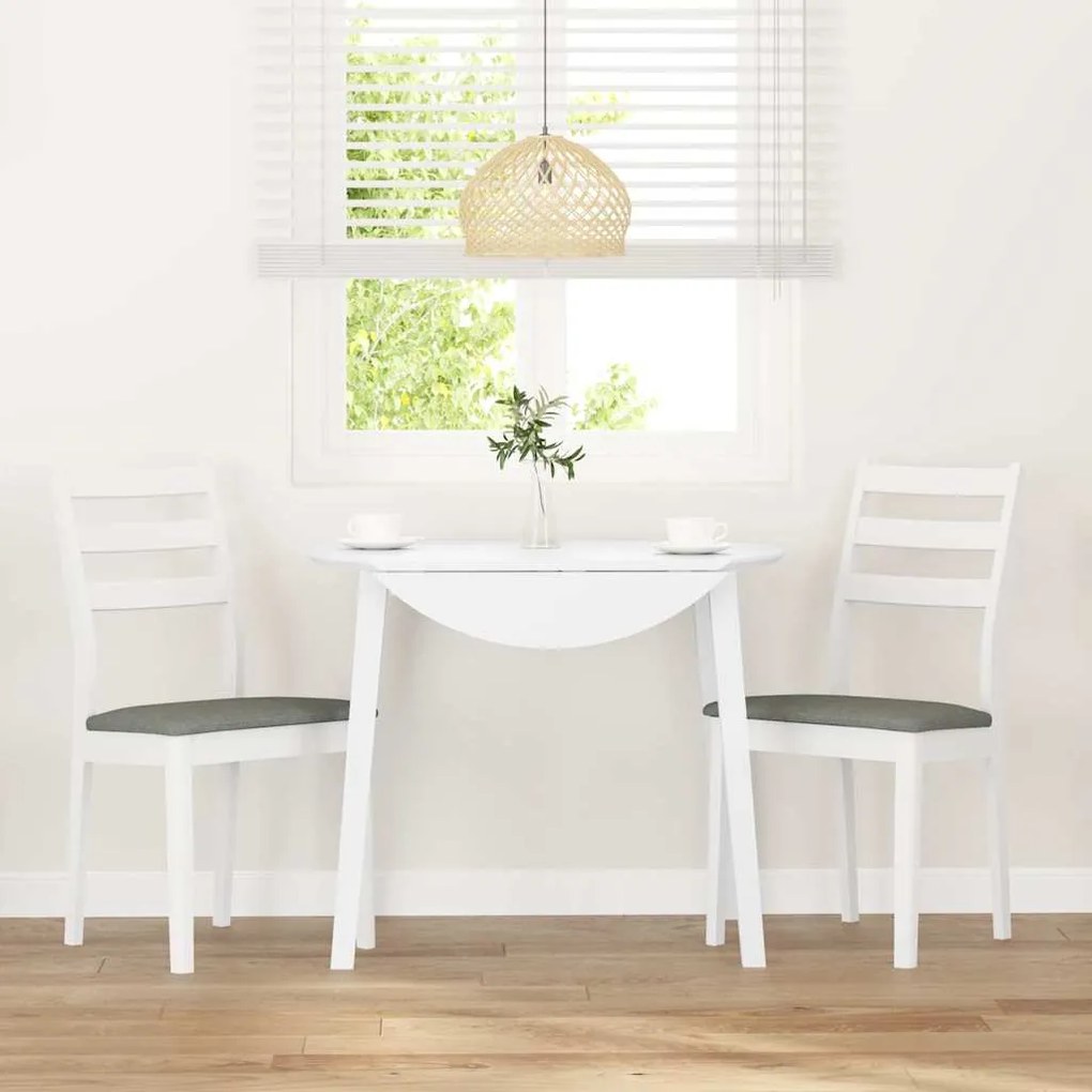 Cadeiras de jantar com almofadões 2 pcs madeira maciça branco