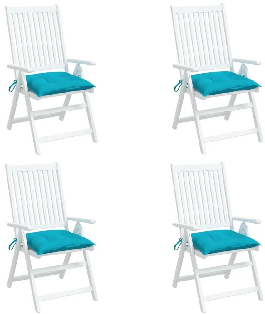 Almofadões de cadeira 4 pcs 50x50x7 cm tecido oxford turquesa