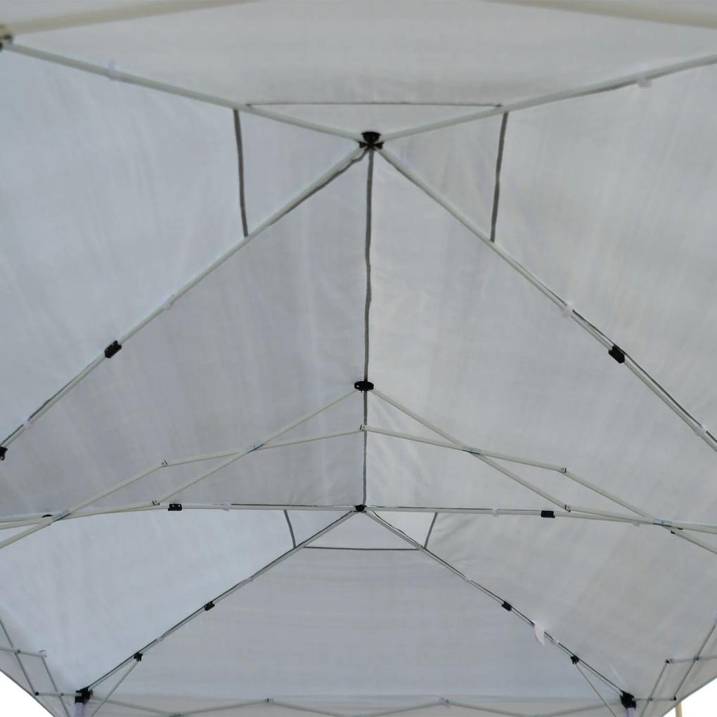 Lona Dobrável tipo Pavilhão com Rede mosquiteira- Branco- Aço e 210D Oxford- 6 x 3 m