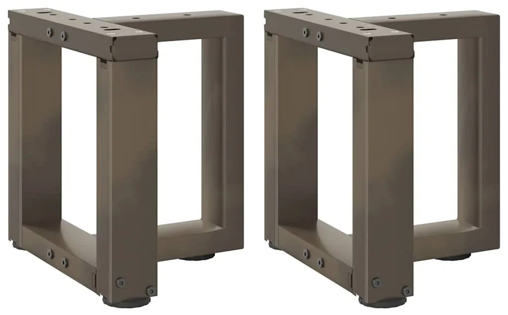 vidaXL Pés para mesa de centro em forma de T, 2 peças, preto, 30x25x(30-31) cm, aço