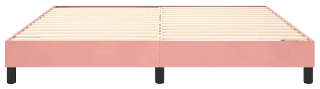 Estrutura de cama 160x200 cm veludo rosa