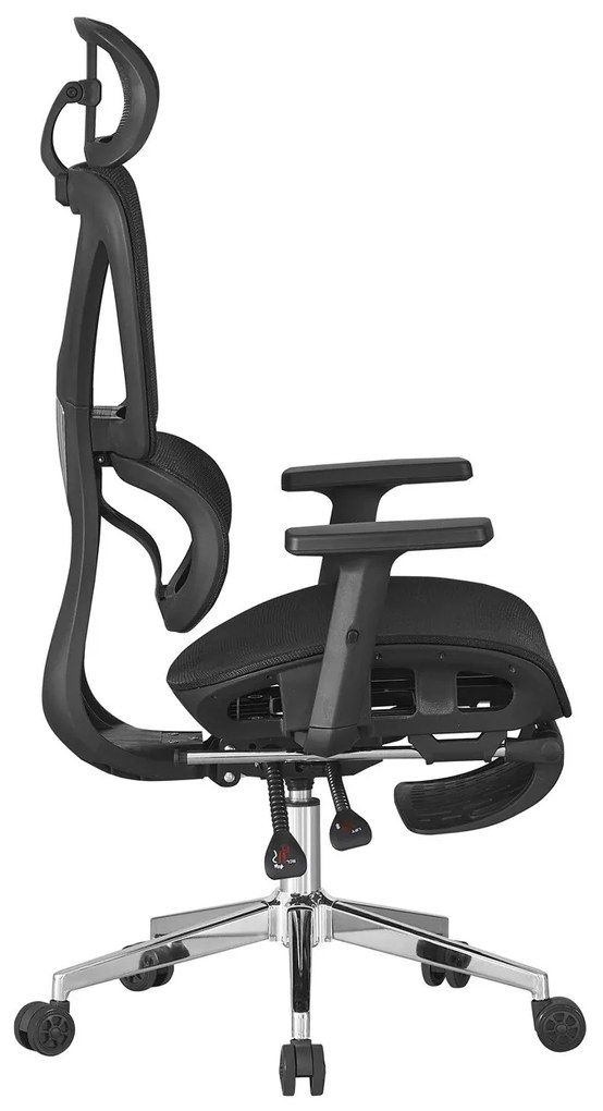 Cadeira de escritório LORRIS, alto, ergonômico, rede e assento preto