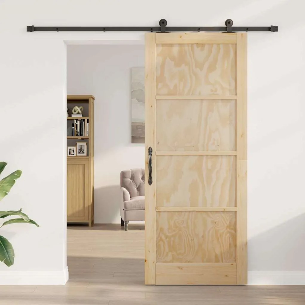 Porta Deslizante vidaXL com Conjunto de Ferragens 'ORKDAL'Madeira Sóli