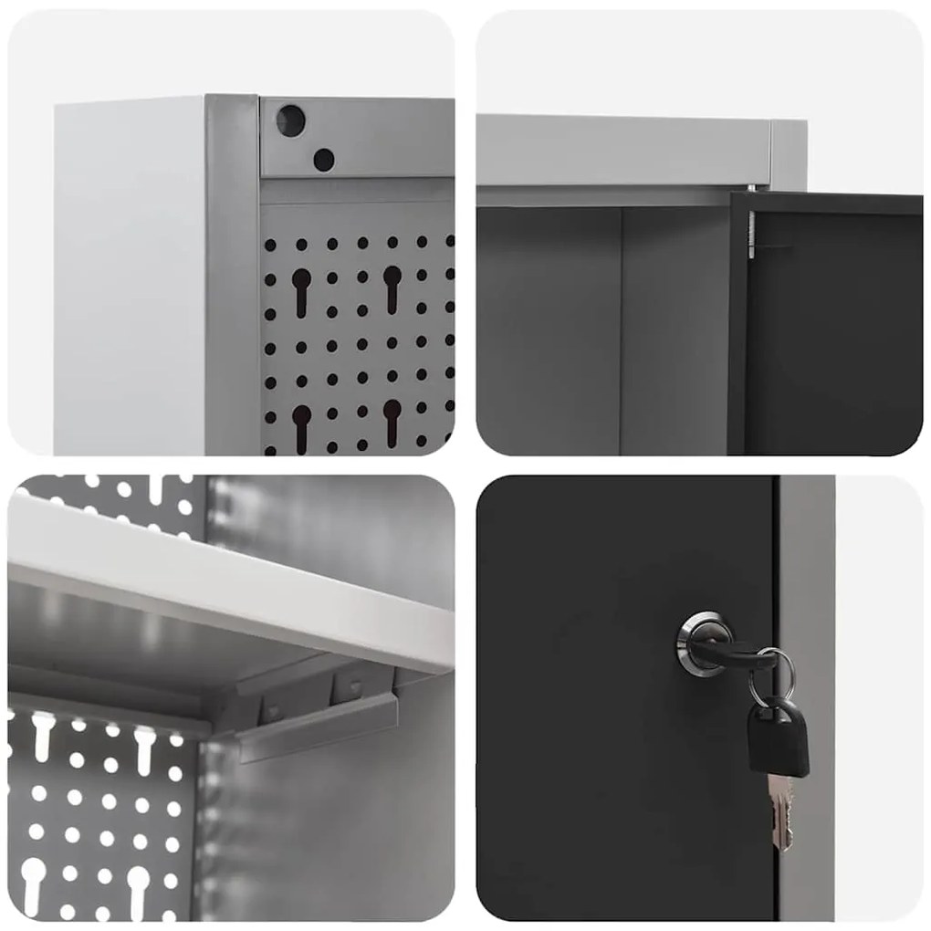 Armário para Ferramentas VidaXL Parede com Painel de Ferramentas Preto