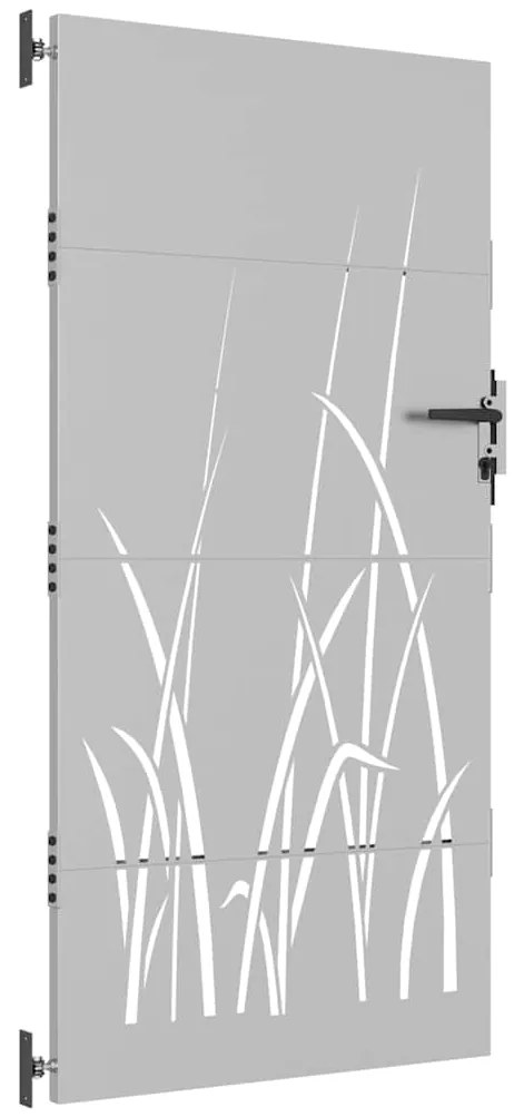 Portão de jardim 85x175 cm aço corten design erva