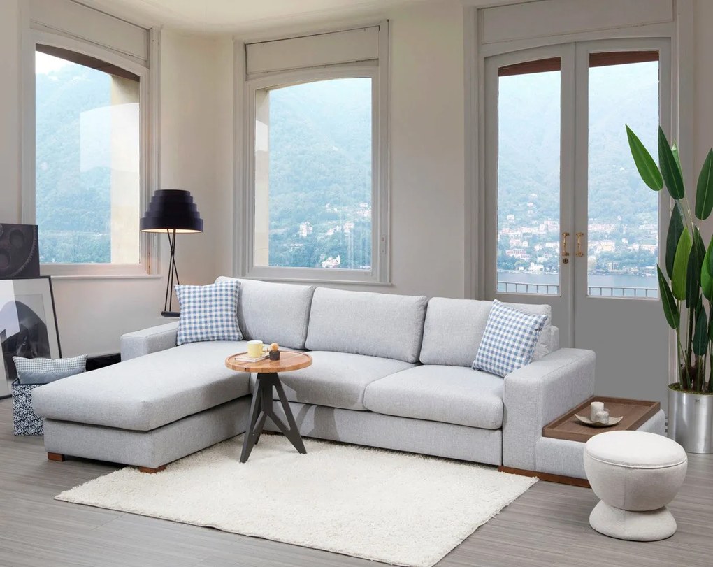 Sofá de Canto Loop – Cinza Claro – 332 cm x 194 cm