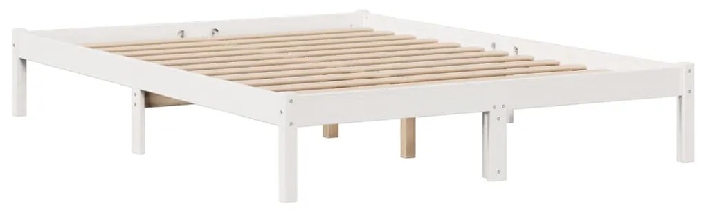 Cama com estante sem colchão 160x200 cm pinho maciço branco