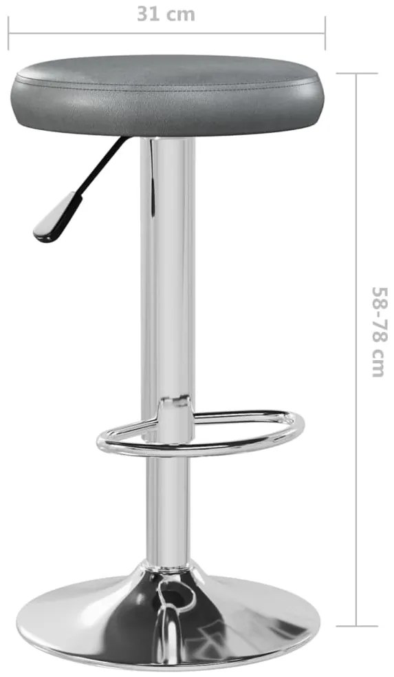 Bancos de bar 2 pcs couro artificial cinzento