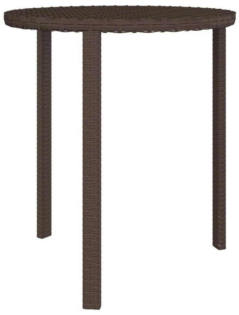 Mesas de apoio 3 pcs vime PE castanho