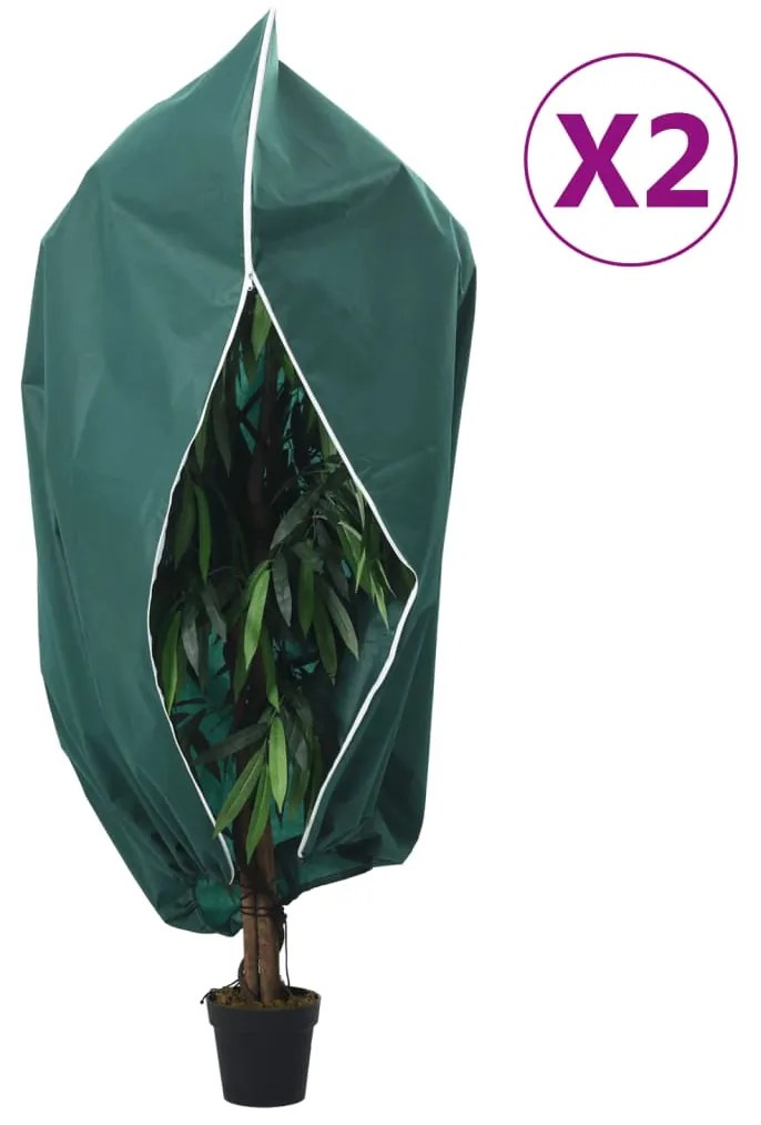vidaXL Coberturas para plantas com fecho 2 pcs 70 g/m² 3,14x2,5 m