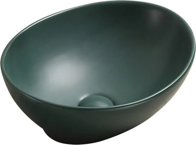 Mexen Elza lavatório de bancada 40 x 33 cm, verde escuro fosco - 21014047