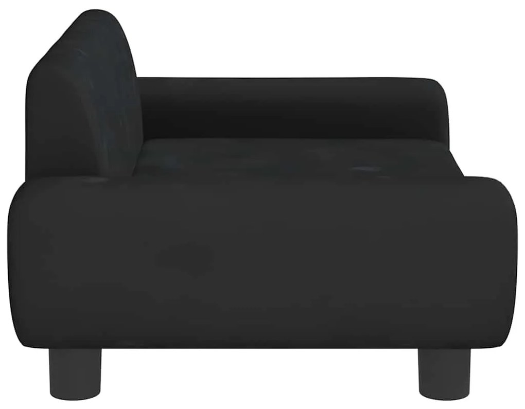 Sofá infantil 70x45x33 cm veludo preto