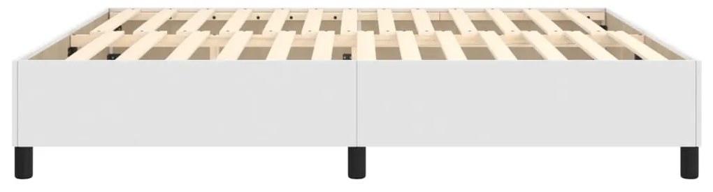 Estrutura de cama 160x200 cm couro artificial branco