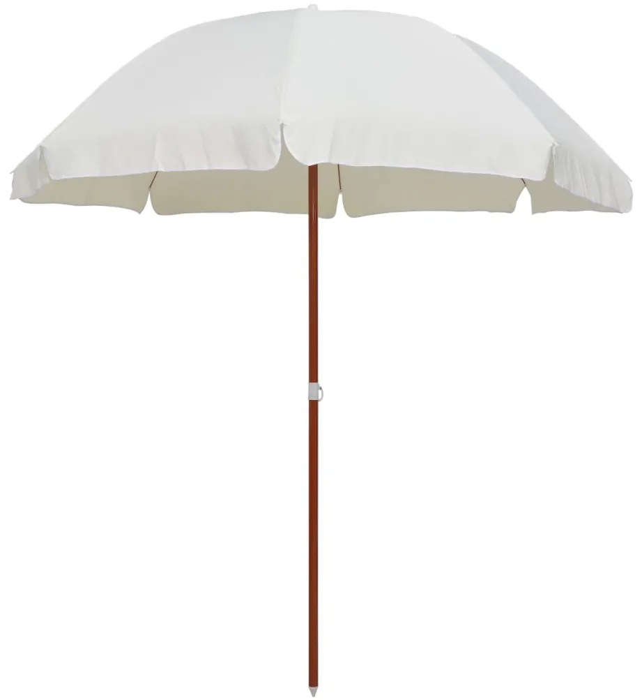 Guarda-sol de jardim com poste de aço 240 cm cor areia