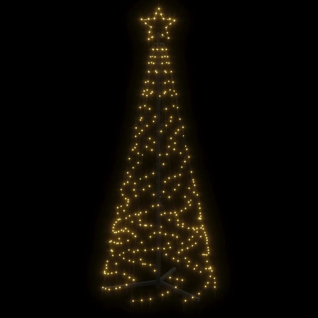 Árvore de Natal em cone 200 luzes LED 70x180 cm branco quente